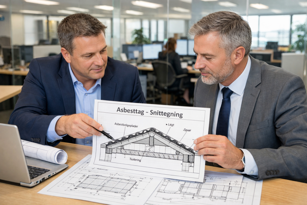 Rådgivning i forbinbdelse med udskiftning asbesttag hod Lokale Håndværkere ApS